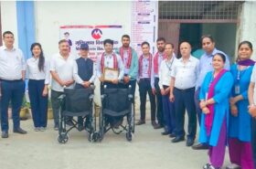 मुक्तिनाथ विकास बैंकद्वारा २० थान ह्वीलचेयर हस्तान्तरण