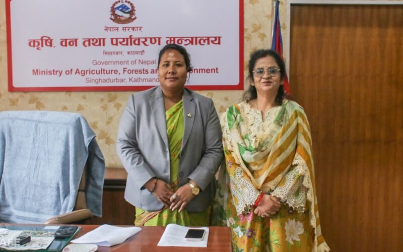कृषिमन्त्री चौधरी र उद्योगमन्त्री कुमारीबीच अन्तर मन्त्रालय कार्यमा समन्वयबारे छलफल