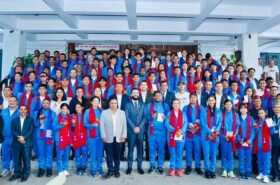 एसियाली खेलकुदमा जाने नेपाली टोलीलाई मन्त्री पोखरेलको बिदाइ