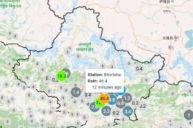 लमजुङको भोरलेटारमा एक घण्टामै ४६.४ मिमि वर्षा, थप वर्षाको सम्भावना